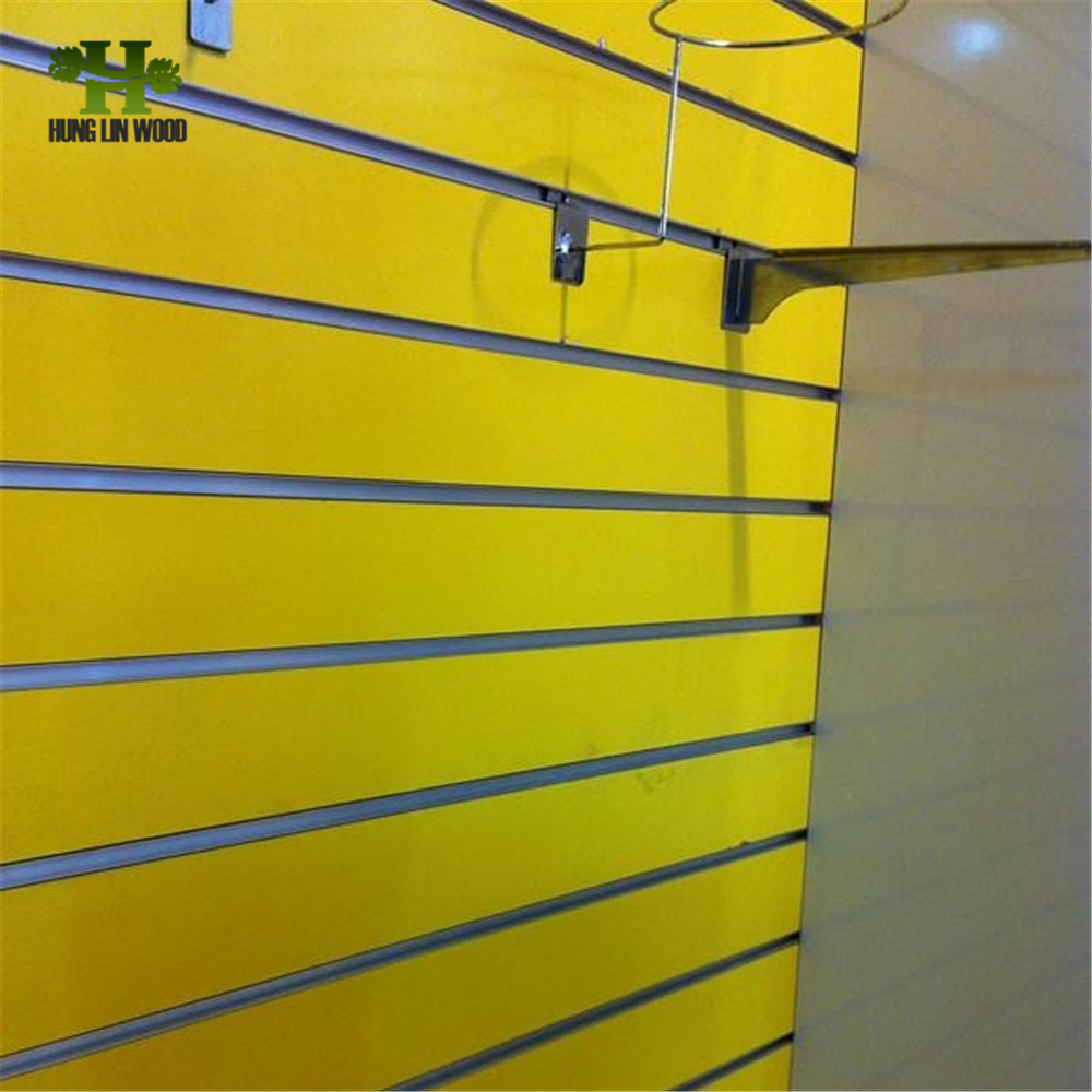 15mm Slatwall MDF Slotted Board Slotted Melamine MDF with 7 Grooved Slots