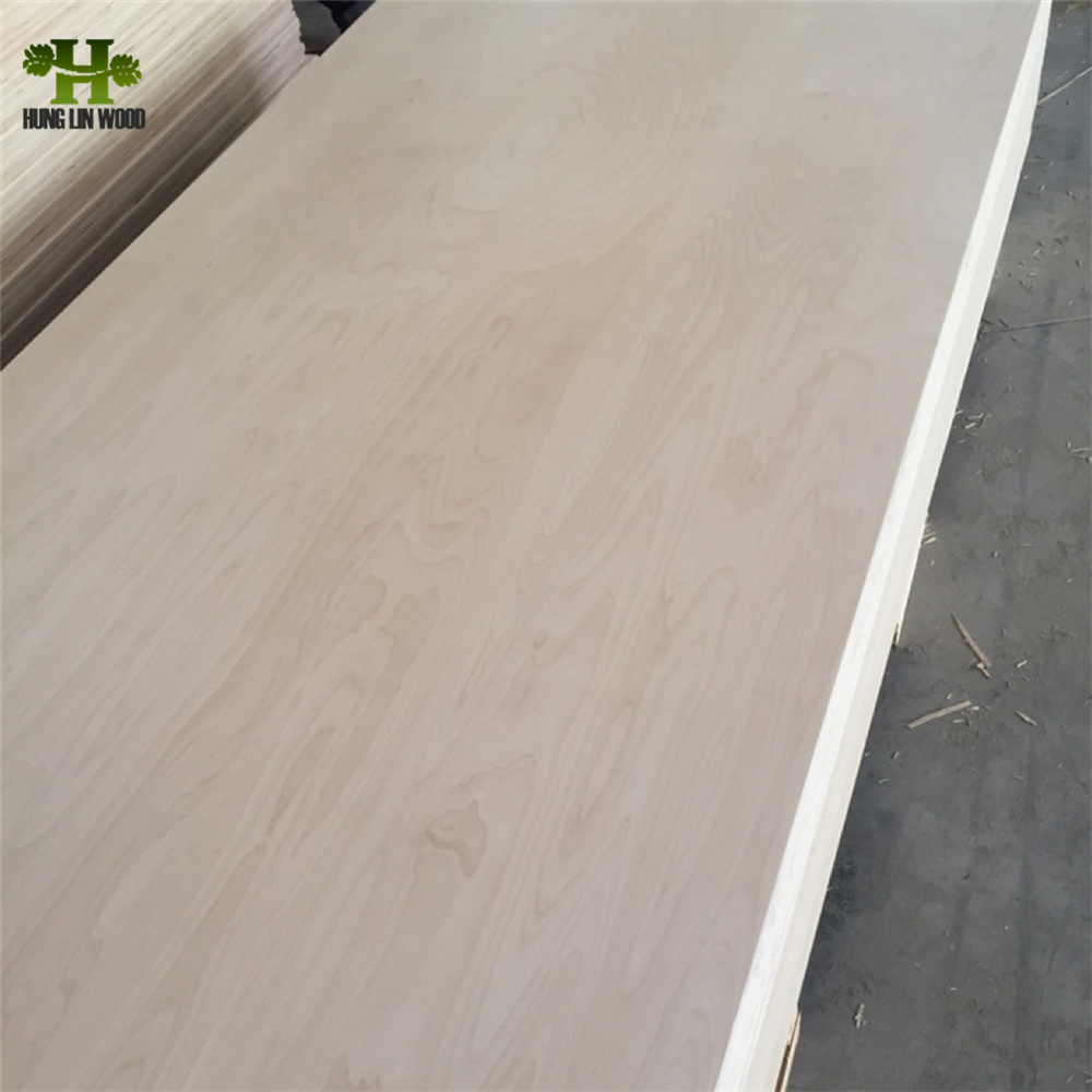 Packing Grade E1 Birch Veneer Faced Plywood Poplar Core Plywood