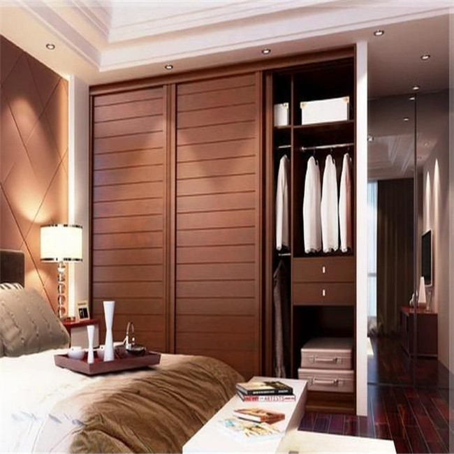 Oppein Project Modern Wood Grain Melamine Sliding Wardrobe