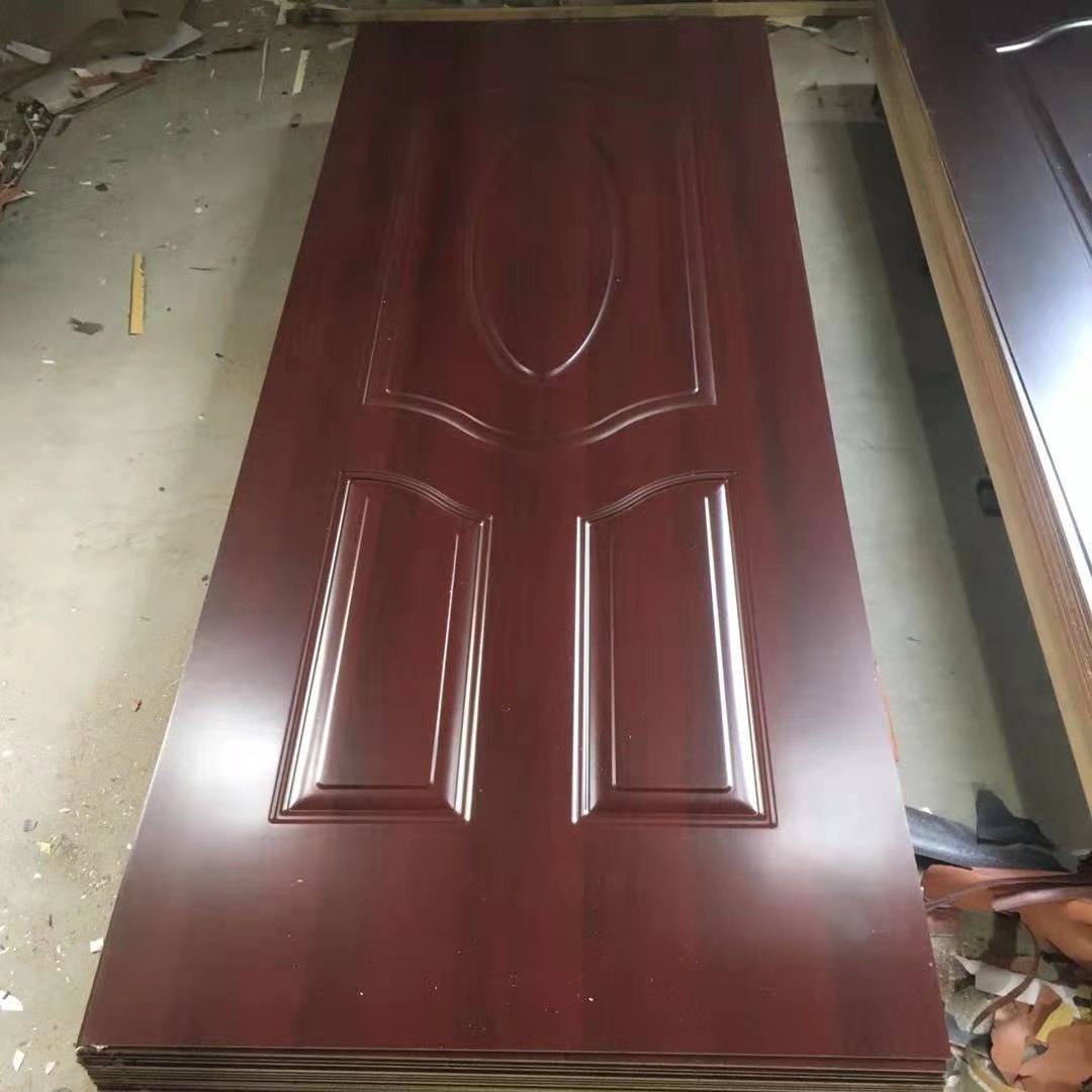 High Quality Moulded HDF MDF Melamine Cheap Wood Veneer Door Skin for Wood Door