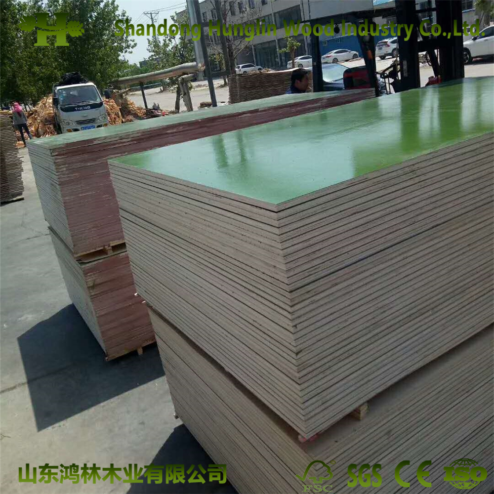 Use 30 Times Green Color Plastic Film Faced Plywood/Plastic Coated Board/PP Film Faced Plywood for Building