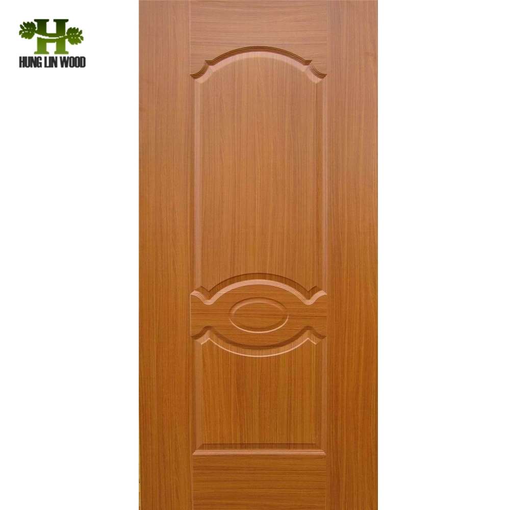 Wood Veneer &amp; Melamine Paper HDF Laminate Molded Door Skin