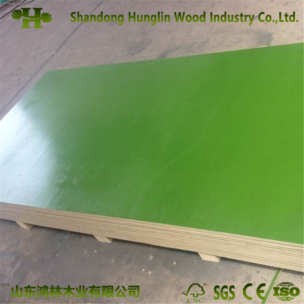 Red/Yellow/Blue/Green PP Film Faced Plywood More Times Reused Plastic Plywood From China