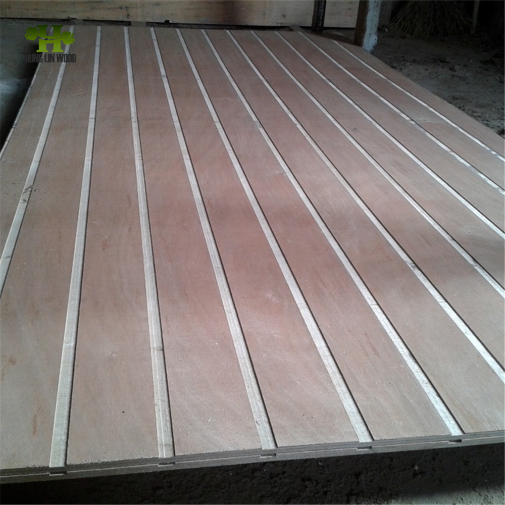 9-25mm Slotted/Grooved Pine Plywood for Decoration Commercial Plywood