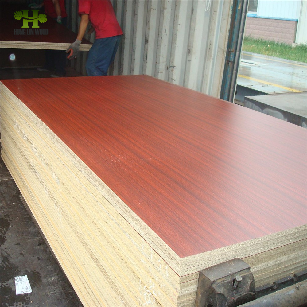 E1 Grade Cherry Colour Melamine Particle Board for Furniture Produce