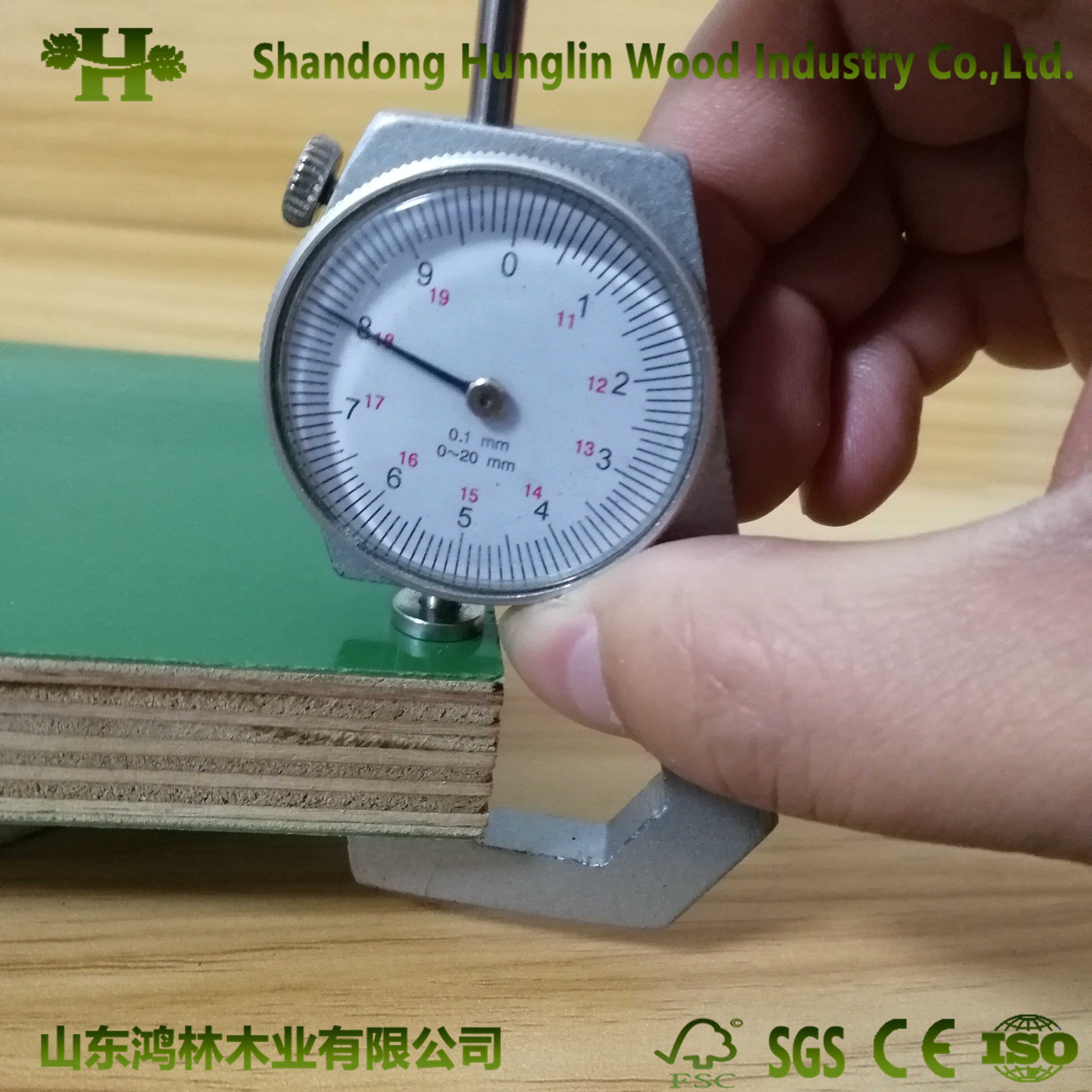 18mm Hardwood Waterproof Plywood Green PP Plastic Film Faced Plywood