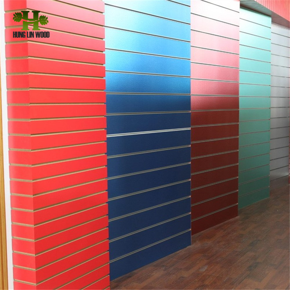 18mm Blue Melamine Slotted MDF Board with Aluminum Slots